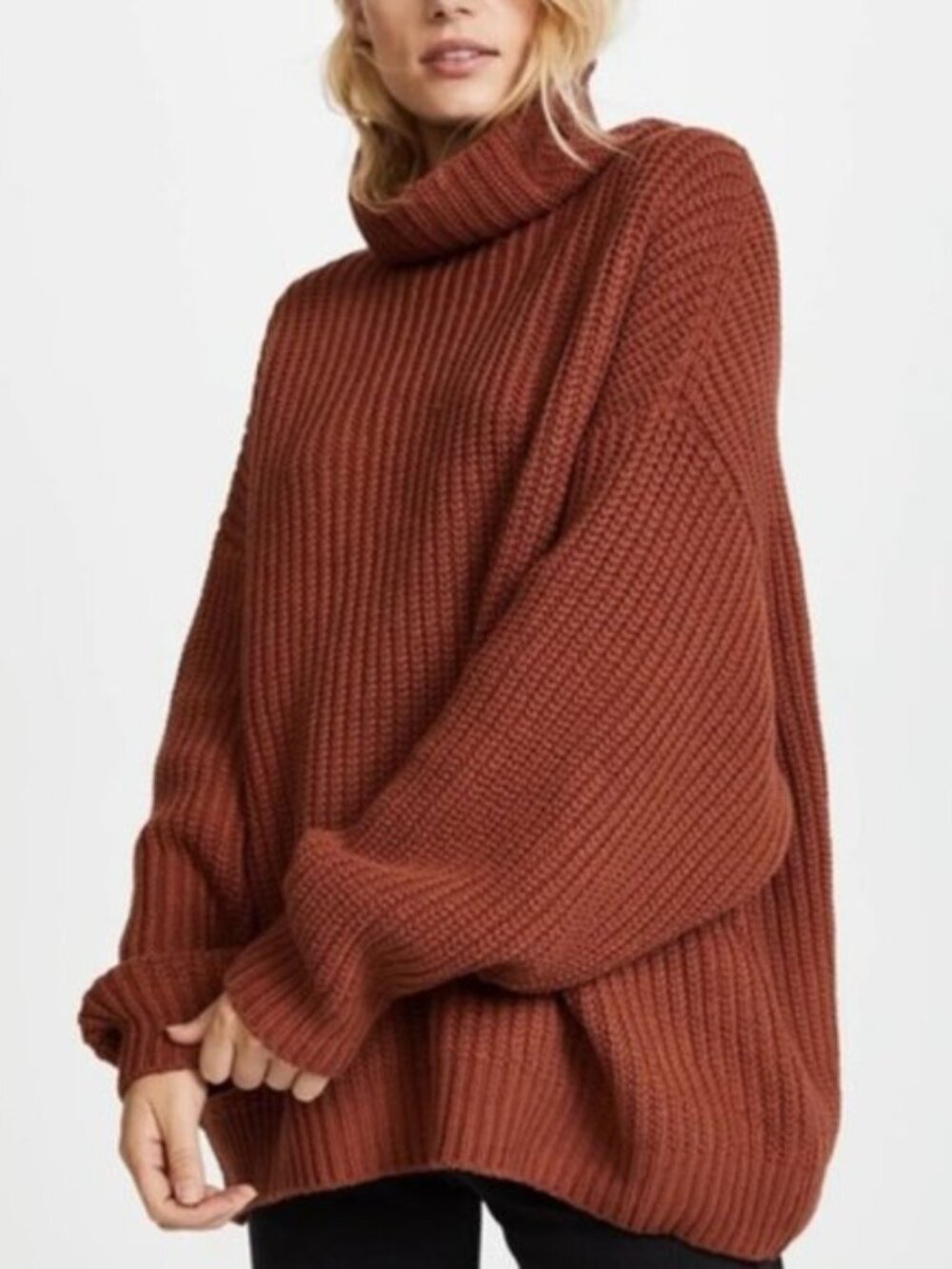 Free People Swim Too Deep Pullover Sweater Gold Rust Terracotta – Size Medium